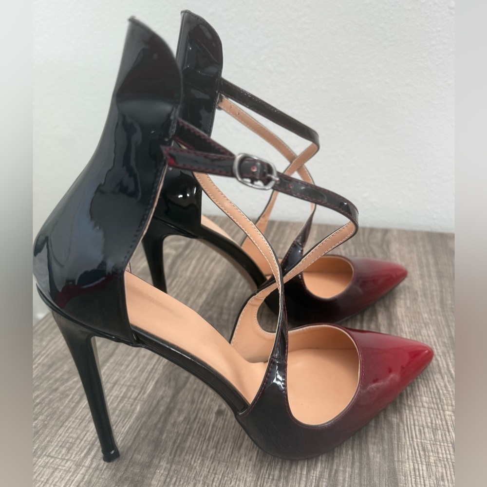 Women’s Red and Black patent leather  Stiletto Heels